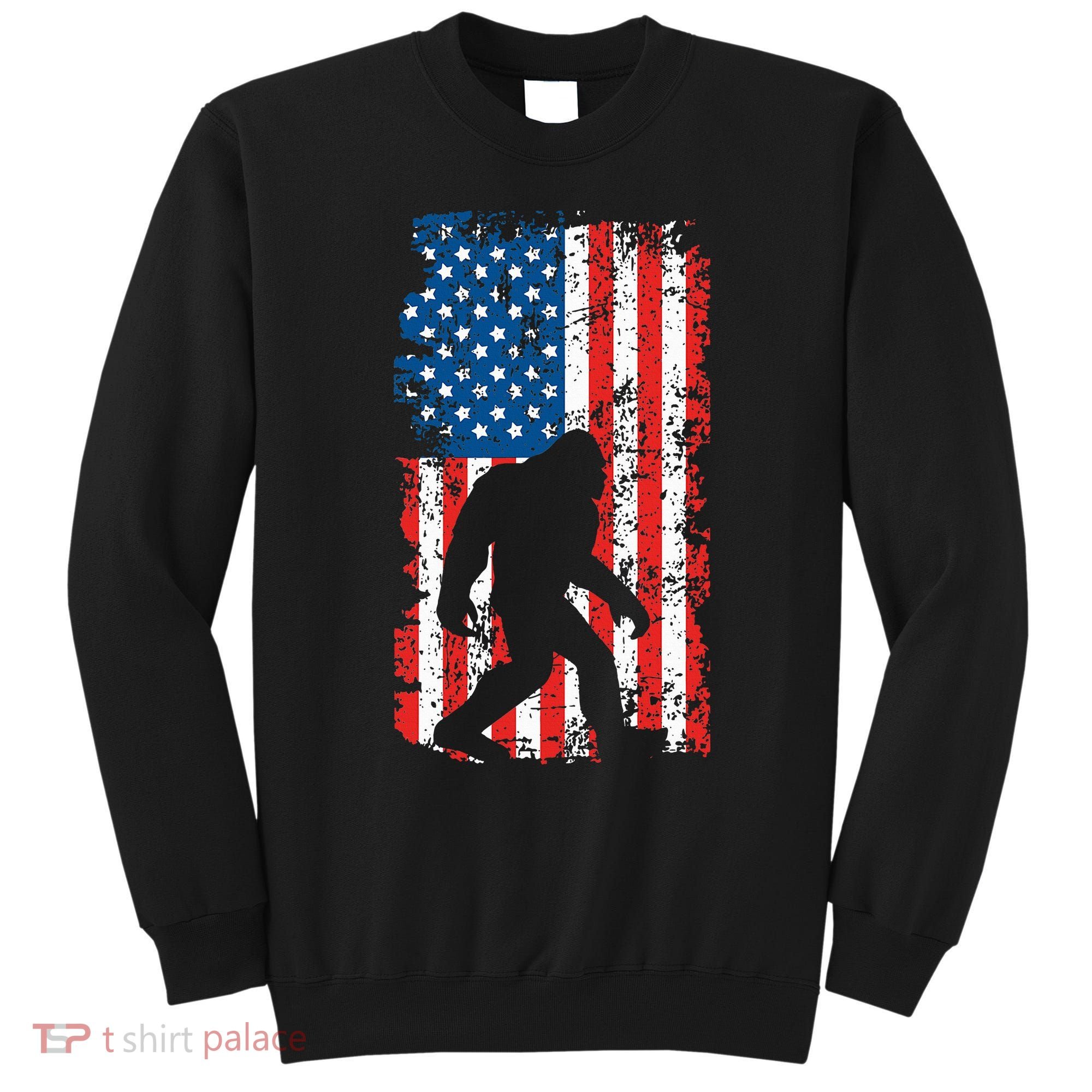 Bigfoot American Flag Sasquatch Sweatshirt