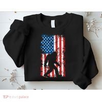 Bigfoot American Flag Sasquatch Sweatshirt thumb 2