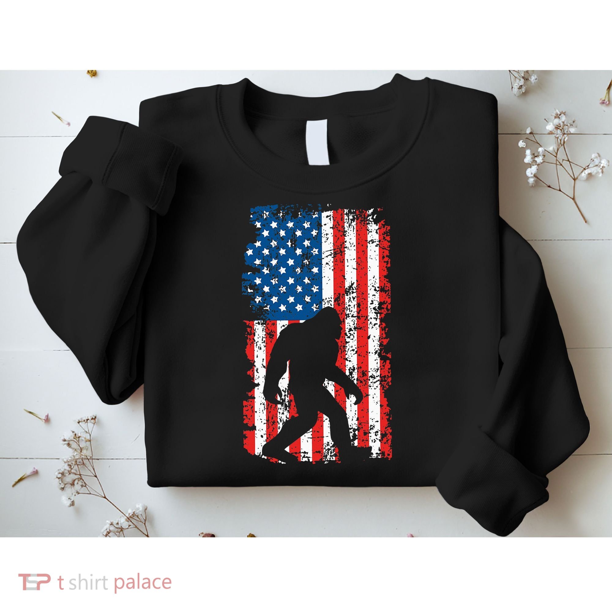 Bigfoot American Flag Sasquatch Sweatshirt