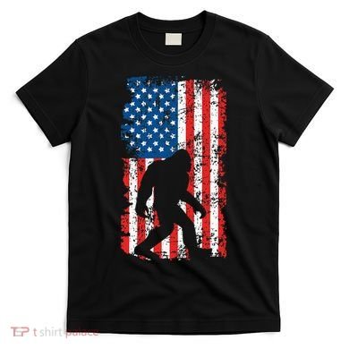 Bigfoot American Flag Sasquatch T-Shirt