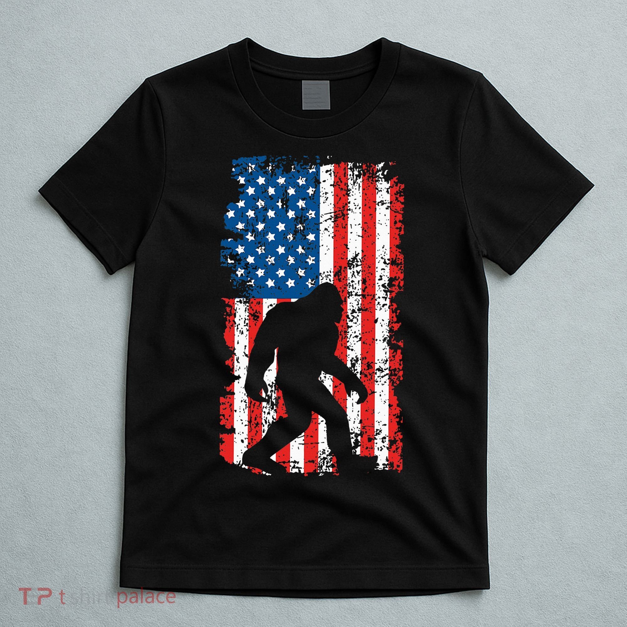 Bigfoot American Flag Sasquatch T-Shirt