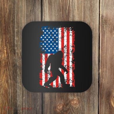 Bigfoot American Flag Sasquatch Coaster