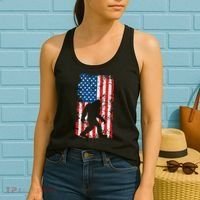 Bigfoot American Flag Sasquatch Women's Tank Top thumb 2