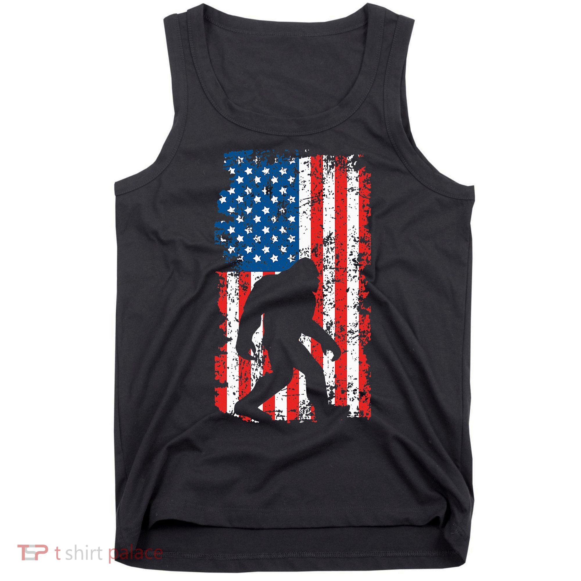 Bigfoot American Flag Sasquatch Tank Top