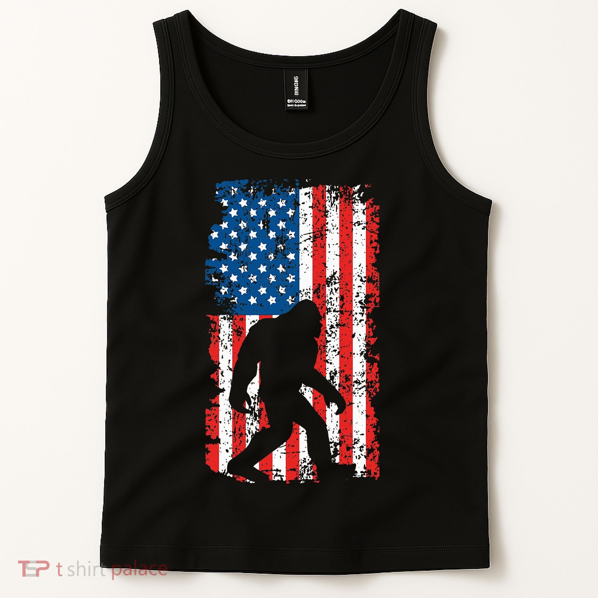 Bigfoot American Flag Sasquatch Tank Top