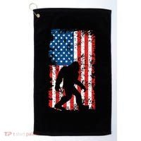 Bigfoot American Flag Sasquatch Golf Towel thumb 0