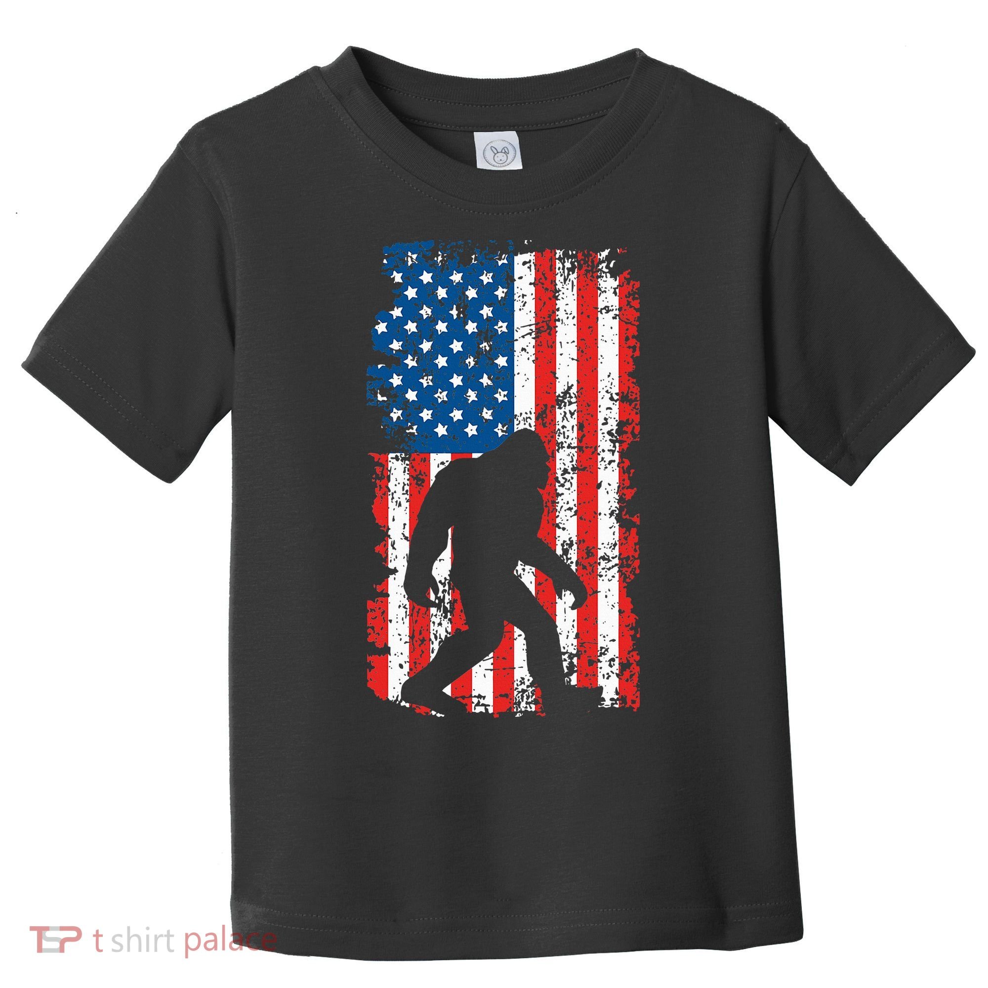 Bigfoot American Flag Sasquatch Toddler T-Shirt