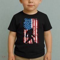 Bigfoot American Flag Sasquatch Toddler T-Shirt thumb 2