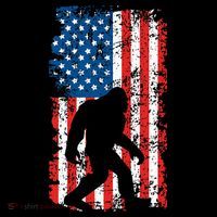 Bigfoot American Flag Sasquatch Women's Long Sleeve Shirt thumb 2