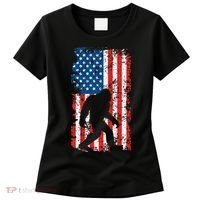 Bigfoot American Flag Sasquatch Women's T-Shirt thumb 0