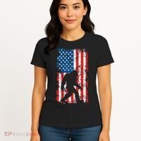 Bigfoot American Flag Sasquatch Women's T-Shirt thumb 4