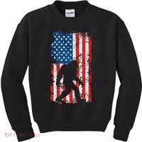 Bigfoot American Flag Sasquatch Kids Sweatshirt thumb 0
