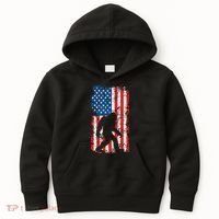 Bigfoot American Flag Sasquatch Kids Hoodie thumb 0