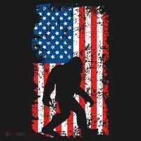 Bigfoot American Flag Sasquatch Kids Long Sleeve Shirt thumb 2