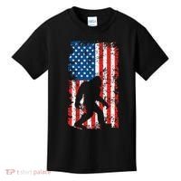 Bigfoot American Flag Sasquatch Kids T-Shirt thumb 0