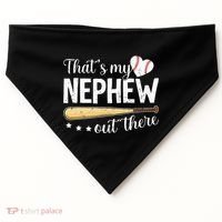 Baseball Aunt Funny ThatS My Nephew Out There Baseball USA-Made Doggie Bandana thumb 0