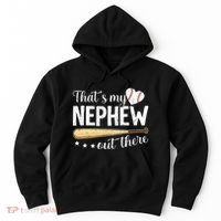 Baseball Aunt Funny ThatS My Nephew Out There Baseball Hoodie thumb 0