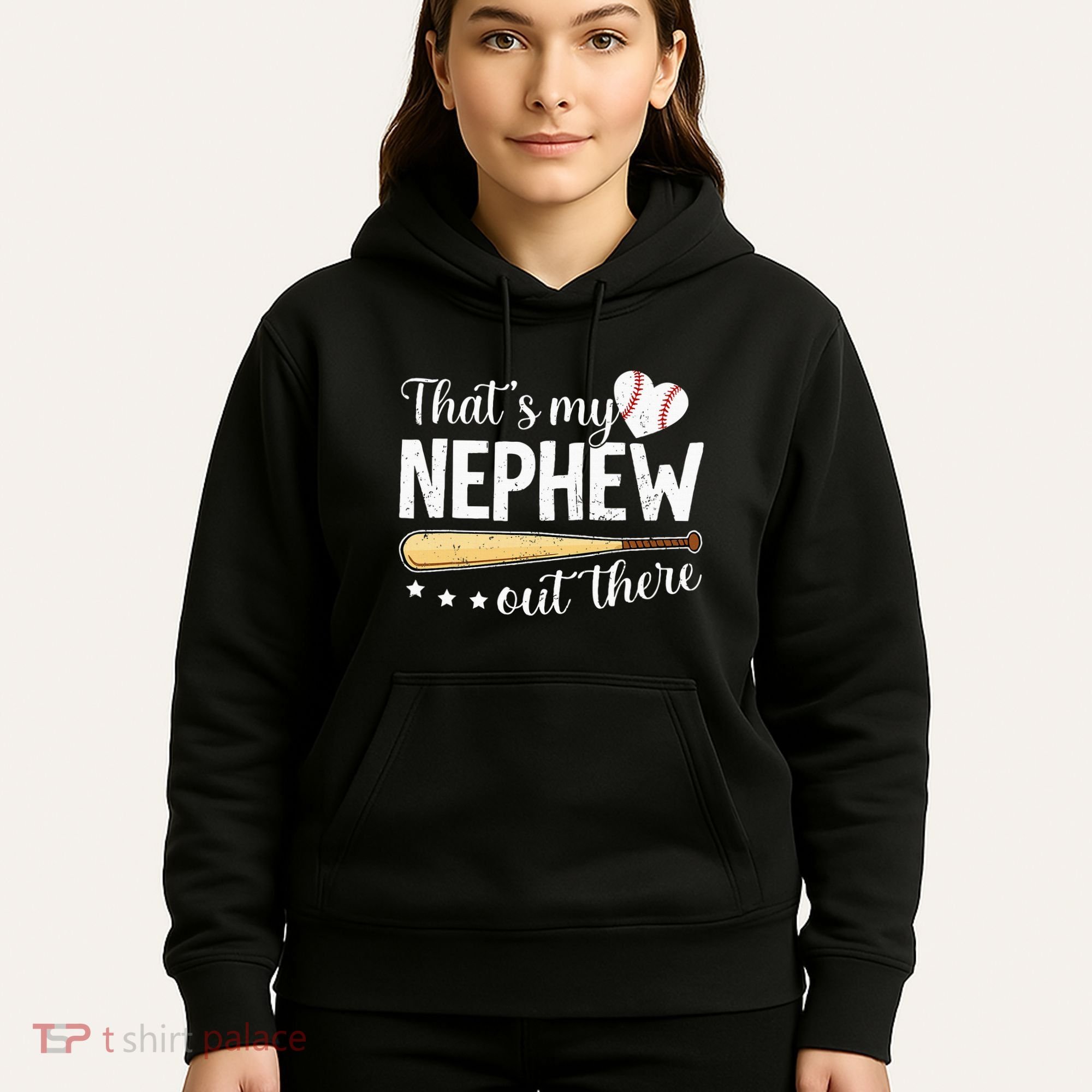 Baseball Aunt Funny ThatS My Nephew Out There Baseball Hoodie