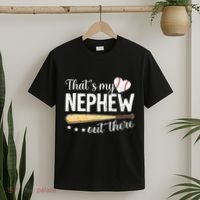 Baseball Aunt Funny ThatS My Nephew Out There Baseball T-Shirt thumb 2