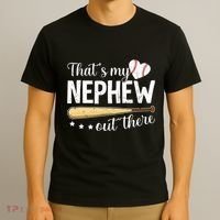 Baseball Aunt Funny ThatS My Nephew Out There Baseball T-Shirt thumb 3