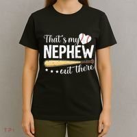 Baseball Aunt Funny ThatS My Nephew Out There Baseball T-Shirt thumb 4