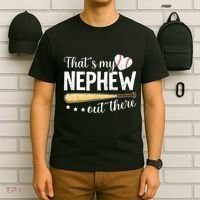 Baseball Aunt Funny ThatS My Nephew Out There Baseball T-Shirt thumb 6