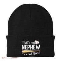 Baseball Aunt Funny ThatS My Nephew Out There Baseball Beanie thumb 0
