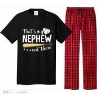 Baseball Aunt Funny ThatS My Nephew Out There Baseball Pajama Set thumb 0