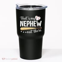Baseball Aunt Funny ThatS My Nephew Out There Baseball Tumbler thumb 0