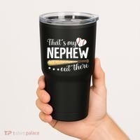 Baseball Aunt Funny ThatS My Nephew Out There Baseball Tumbler thumb 2