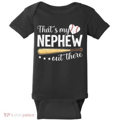 Baseball Aunt Funny ThatS My Nephew Out There Baseball Baby Bodysuit