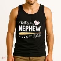 Baseball Aunt Funny ThatS My Nephew Out There Baseball Tank Top thumb 3