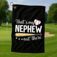 Baseball Aunt Funny ThatS My Nephew Out There Baseball Golf Towel thumb 1