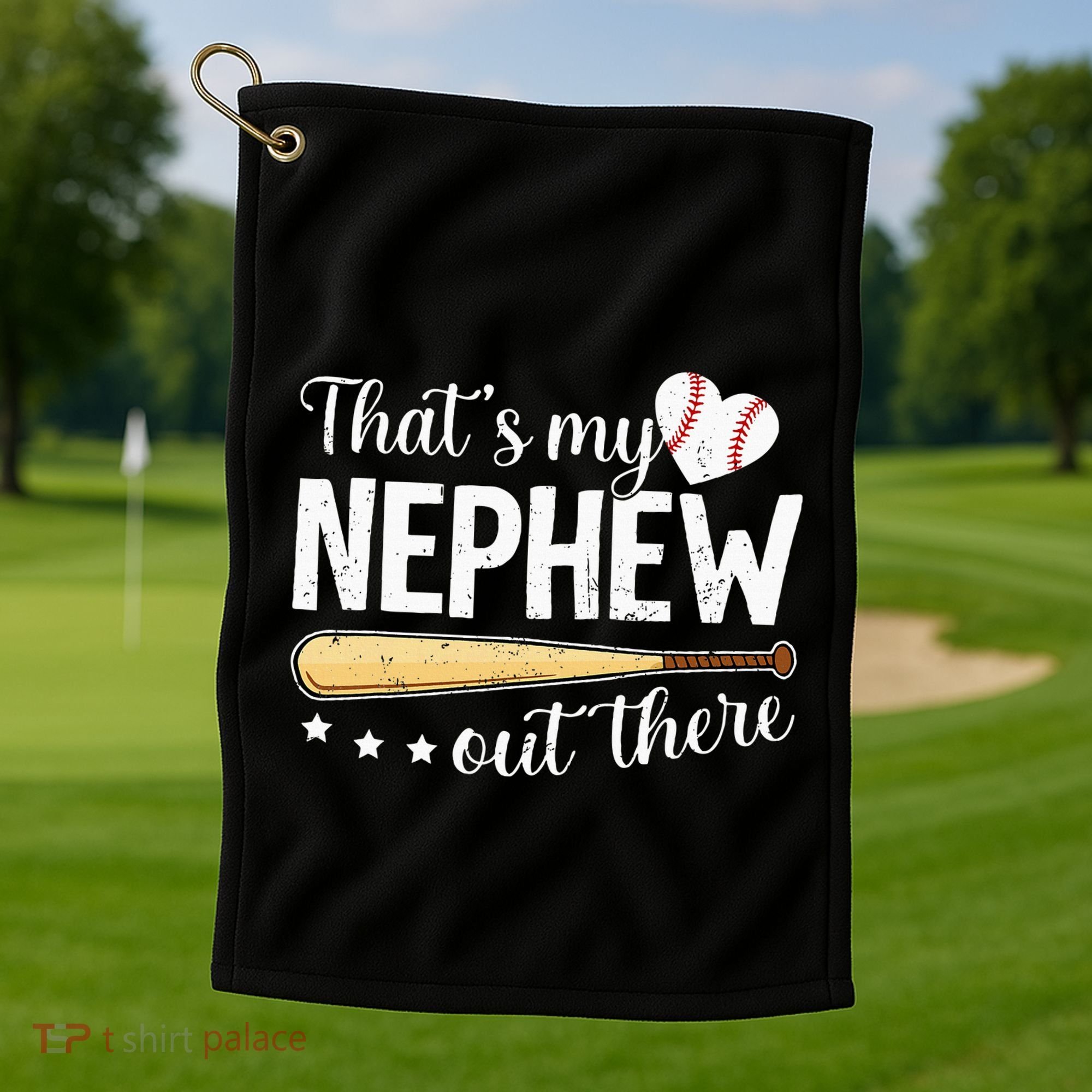 Baseball Aunt Funny ThatS My Nephew Out There Baseball Golf Towel