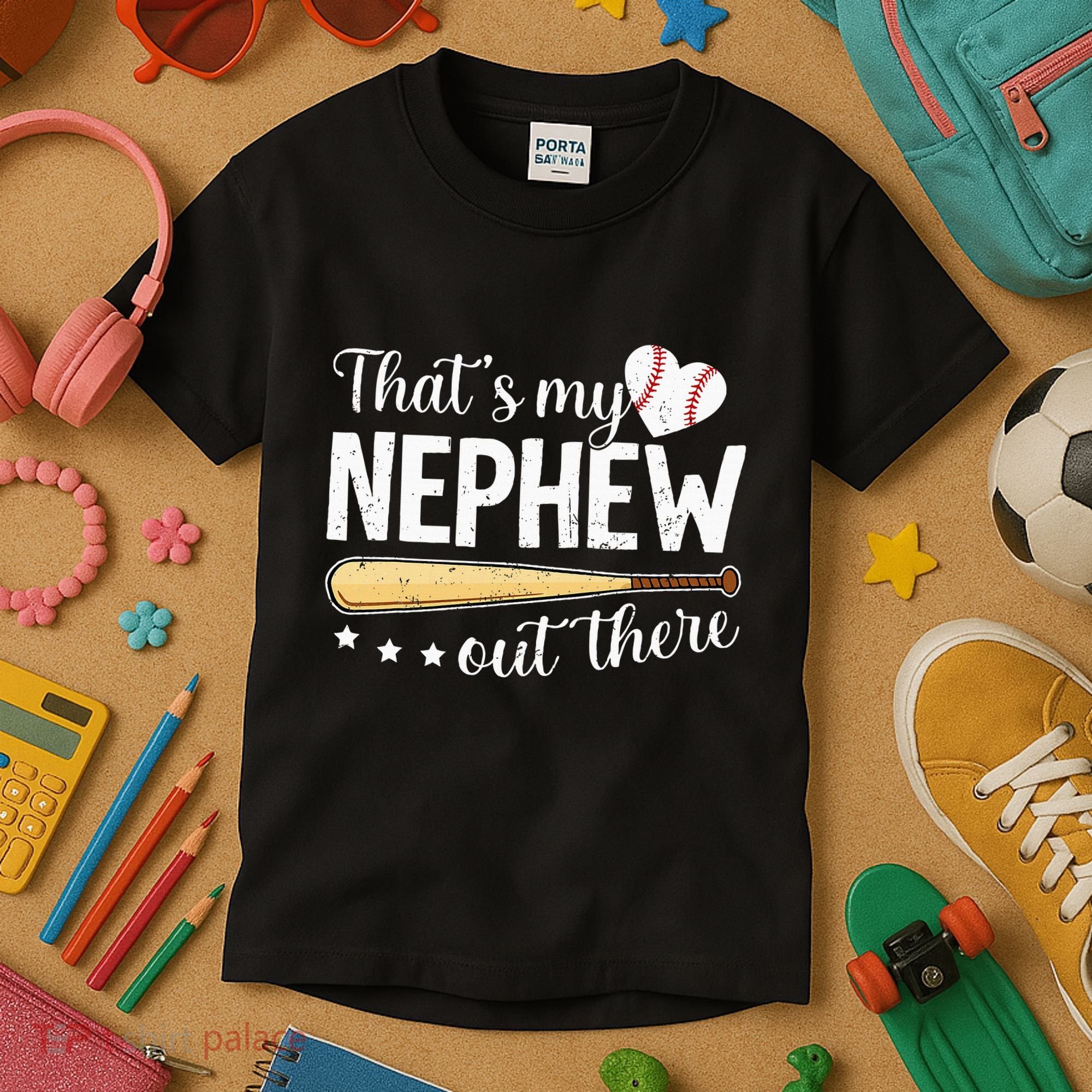 Baseball Aunt Funny ThatS My Nephew Out There Baseball Kids T-Shirt