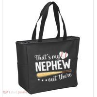 Baseball Aunt Funny ThatS My Nephew Out There Baseball Tote Bag thumb 2