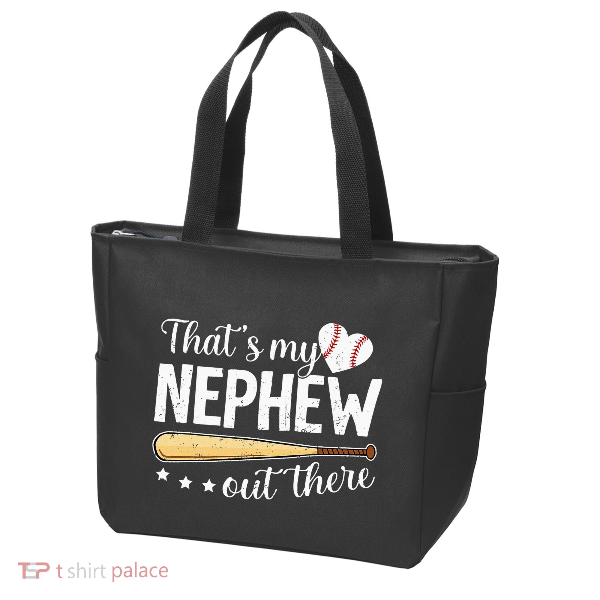 Baseball Aunt Funny ThatS My Nephew Out There Baseball Tote Bag