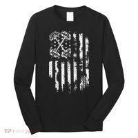 Barbell American Flag Workout Gym Long Sleeve Shirt thumb 0