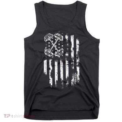 Barbell American Flag Workout Gym Tank Top