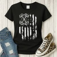 Barbell American Flag Workout Gym Women's T-Shirt thumb 3
