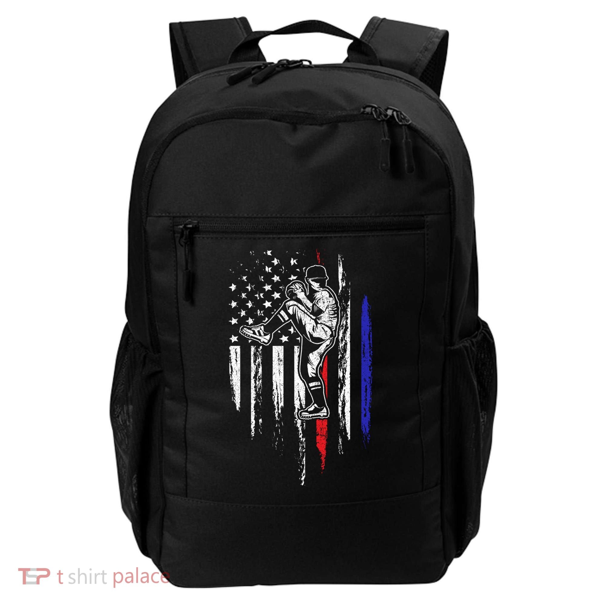 Baseball American Flag Pitcher Usa Pitching 4th Of July Gift Funny Gift Backpack