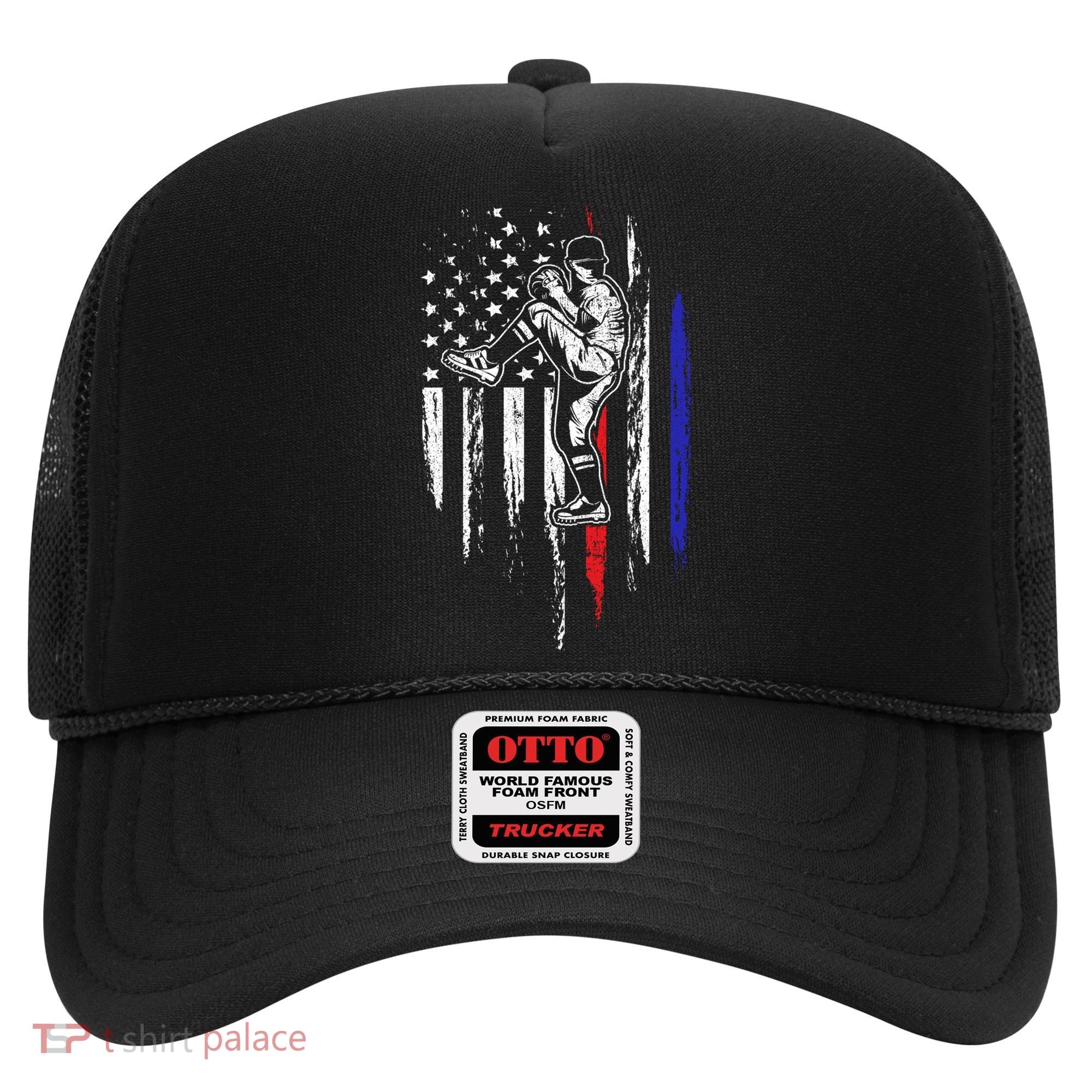 Baseball American Flag Pitcher Usa Pitching 4th Of July Gift Funny Gift Hat