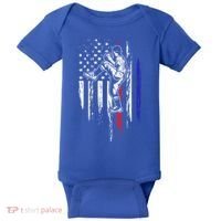Baseball American Flag Pitcher Usa Pitching 4th Of July Gift Funny Gift Baby Bodysuit thumb 0