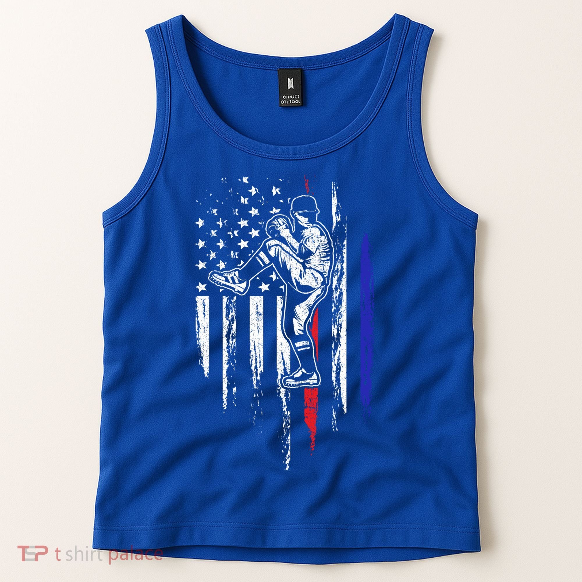 Baseball American Flag Pitcher Usa Pitching 4th Of July Gift Funny Gift Tank Top
