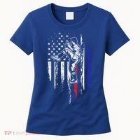 Baseball American Flag Pitcher Usa Pitching 4th Of July Gift Funny Gift Women's T-Shirt thumb 0