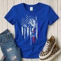 Baseball American Flag Pitcher Usa Pitching 4th Of July Gift Funny Gift Women's T-Shirt thumb 3