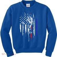 Baseball American Flag Pitcher Usa Pitching 4th Of July Gift Funny Gift Kids Sweatshirt thumb 0