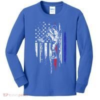 Baseball American Flag Pitcher Usa Pitching 4th Of July Gift Funny Gift Kids Long Sleeve Shirt thumb 0
