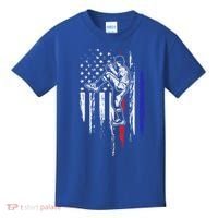Baseball American Flag Pitcher Usa Pitching 4th Of July Gift Funny Gift Kids T-Shirt thumb 0