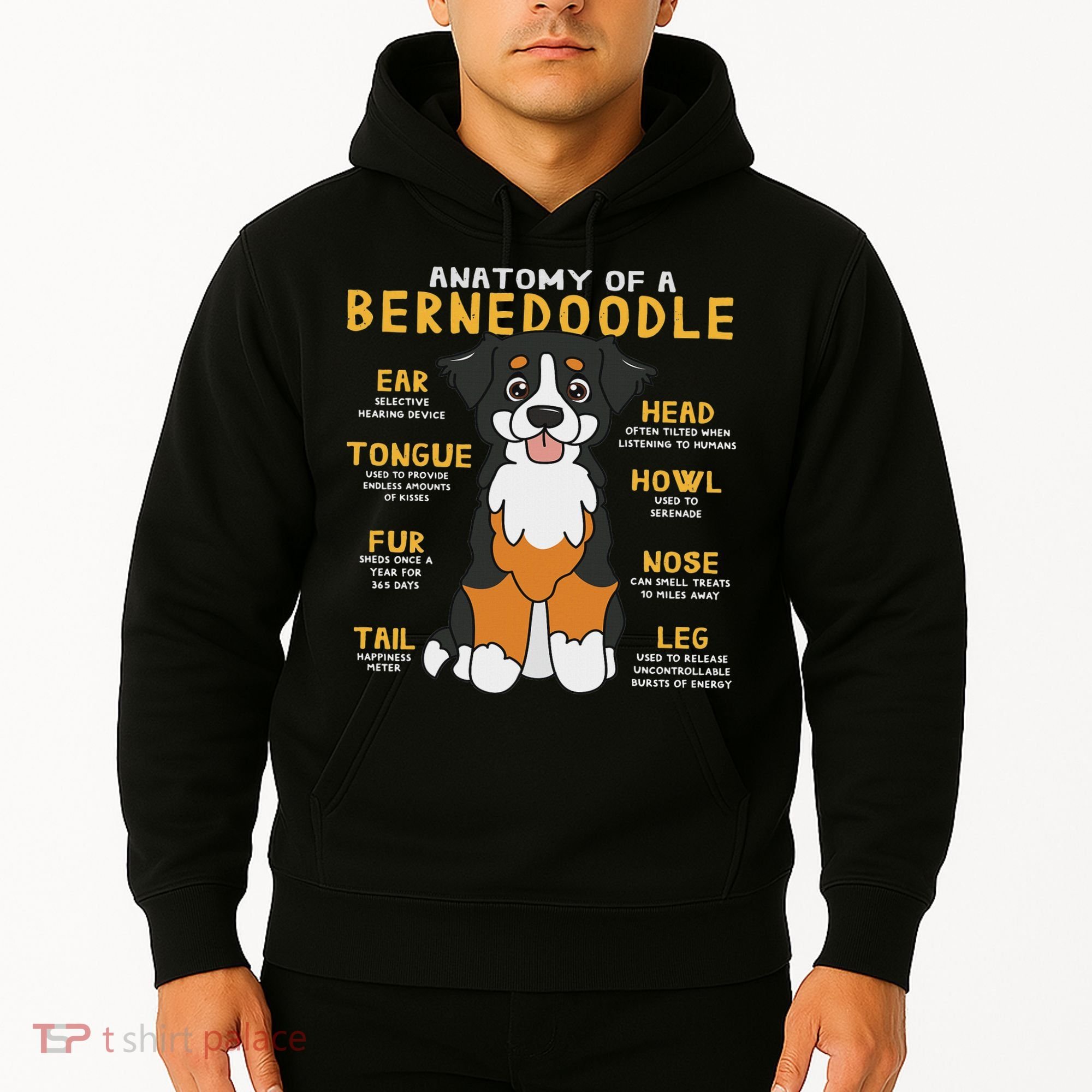 Bernedoodle Anatomy Funny Dog Mom Dad Cute Gift Hoodie